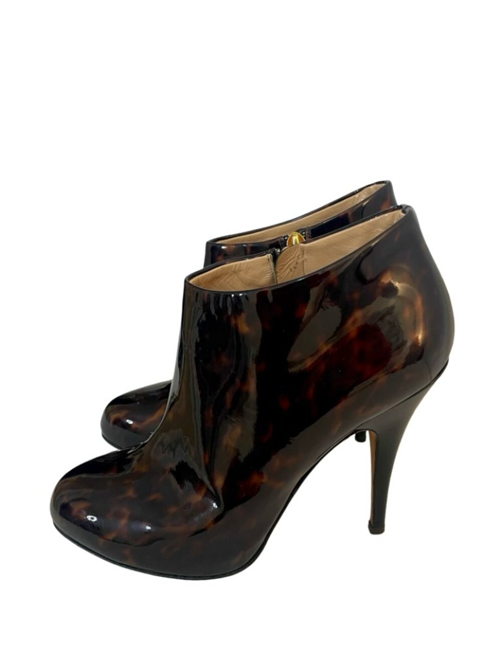 Giuseppe Zanotti Patent Booties Tortoise Print Size 38 🇮🇹
